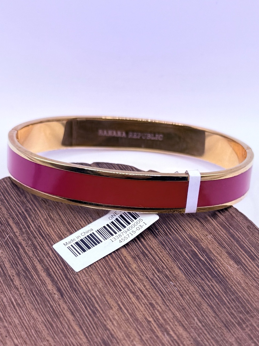 Banana Republic Red and Pink Enamel Hinged Bangle Bracelet